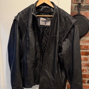 Men’s Black Leather Motorcycle  Jacket